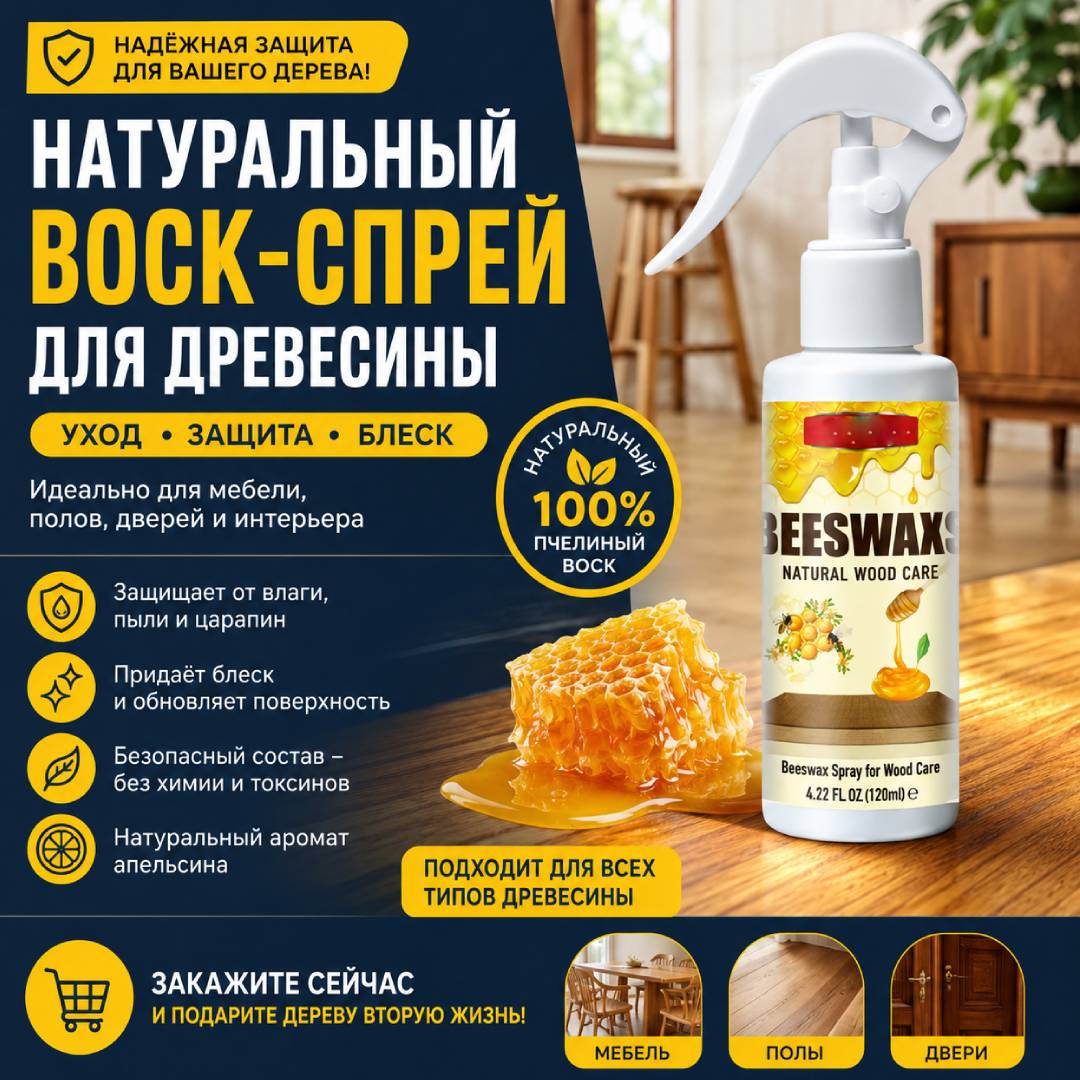 Royal Wood™ — Премиум-уход за деревом с пчелиным воском